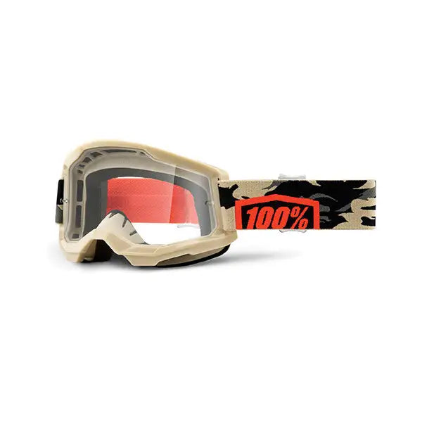 MASCHERA CROSS 100% STRATA 2 KOMBAT TRASPARENTE