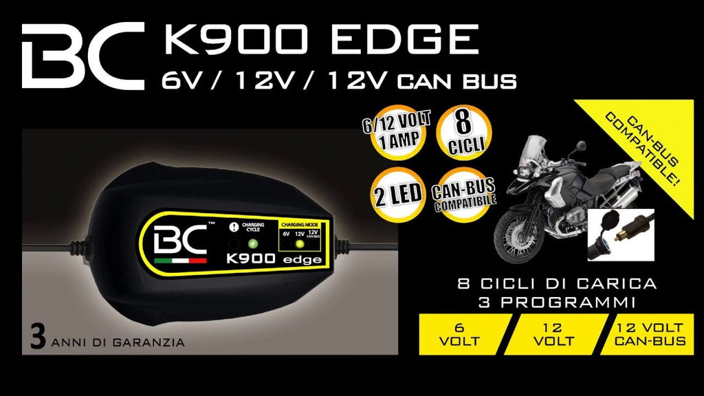 CARICABATTERIE / MANTENITORE BC K900 EDGE PER BATTERIE MOTO / AUTO PER  BATTERIE 6 / 12V (vedi specifica) +