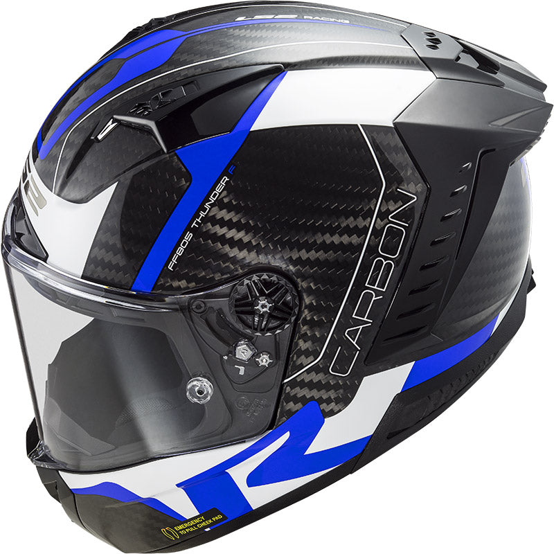 CASCO INTEGRALE LS2 THUNDER CARBONIO - S / RACING BLU WHITE